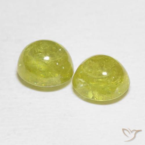 Gemas de esfena Pineapple yellow natural de 3.07 ct, Ovalada, Transparente