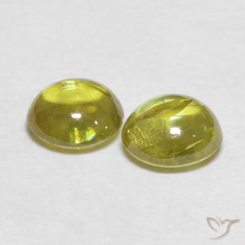 Gemas de esfena Amarillo amarronado natural de 2.18 ct, Ovalada, Transparente
