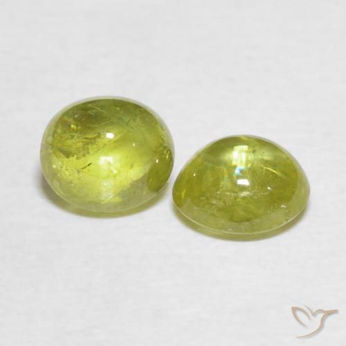 Gemas de esfena Pineapple yellow natural de 1.98 ct, Ovalada, Transparente