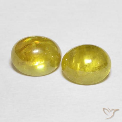3.52ctw Natural Amarillo medio esfena, Ovalada, Transparente