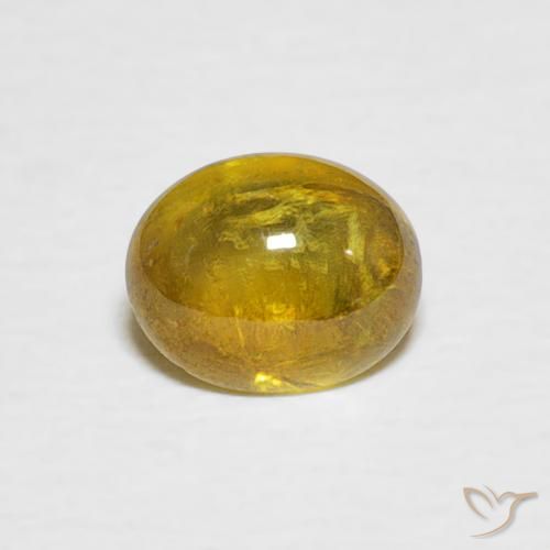 1.02ct Natural Amarillo amarronado esfena, Ovalada, Transparente
