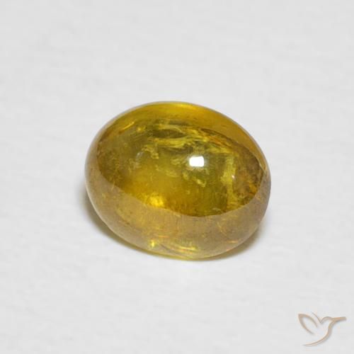 esfena Amarillo amarronado natural de 1.02 ct, Ovalada, Transparente