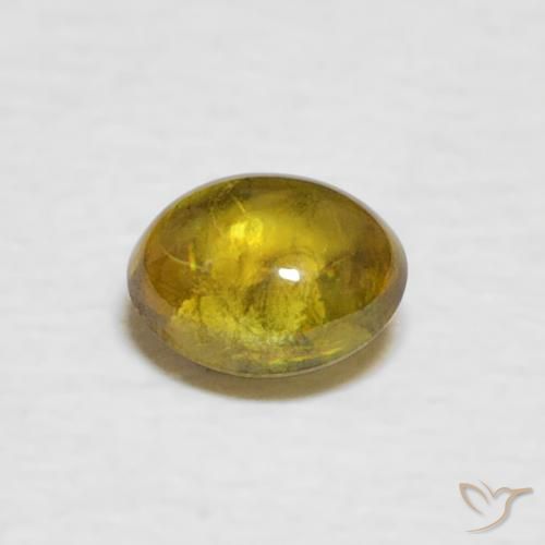 0.39ct Natural Amarillo terroso esfena, Ovalada, Transparente