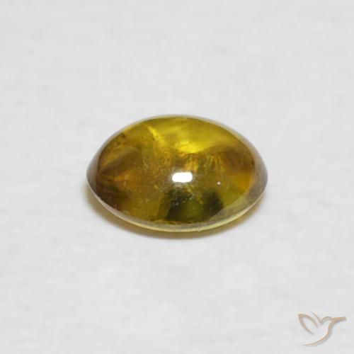 esfena Amarillo terroso natural de 0.39 ct, Ovalada, Transparente