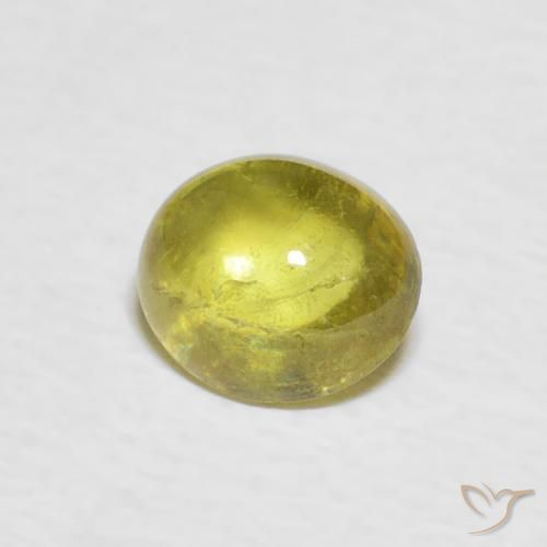 esfena Amarillo medio natural de 0.81 ct, Ovalada, Transparente