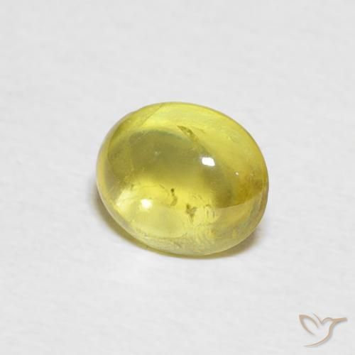esfena Amarillo cyber natural de 0.89 ct, Ovalada, Transparente