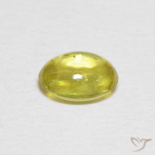 esfena Amarillo cyber natural de 0.89 ct, Ovalada, Transparente