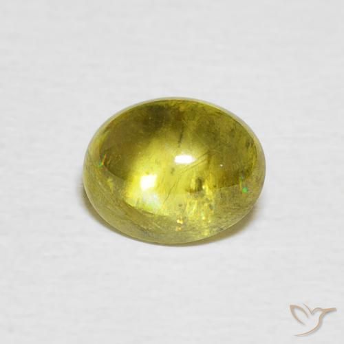 1.28ct Natural Amarillo limón esfena, Ovalada, Transparente