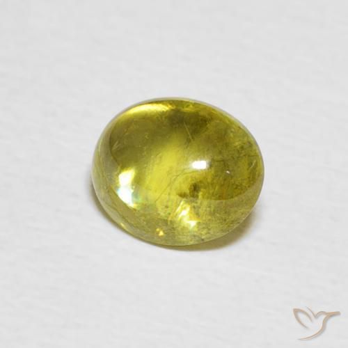 esfena Amarillo limón natural de 1.28 ct, Ovalada, Transparente
