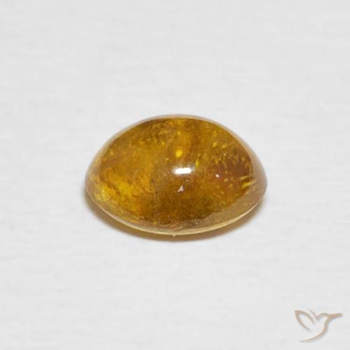 esfena Marrón amarillento natural de 1.02 ct, Ovalada, Transparente