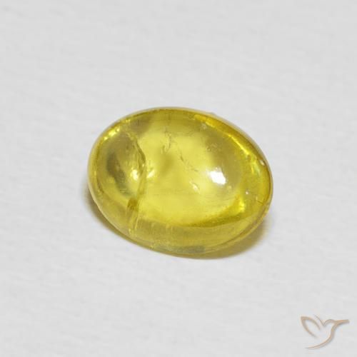 esfena Amarillo miel claro natural de 1.34 ct, Ovalada, Transparente