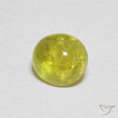 esfena Amarillo medio natural de 1.18 ct, Ovalada, Transparente
