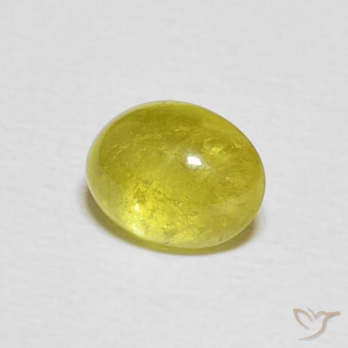 esfena Pineapple yellow natural de 1.76 ct, Ovalada, Transparente