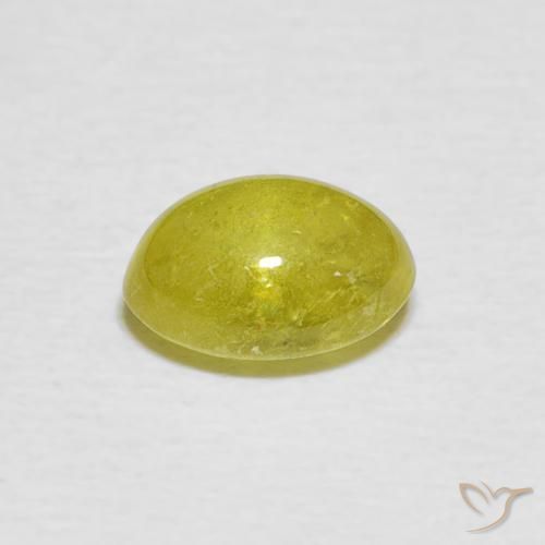 esfena Pineapple yellow natural de 1.76 ct, Ovalada, Transparente