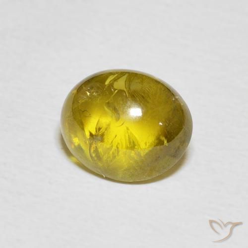esfena Amarillo amarronado natural de 2.79 ct, Ovalada, Transparente