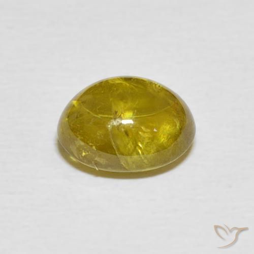 esfena Amarillo amarronado natural de 2.79 ct, Ovalada, Transparente