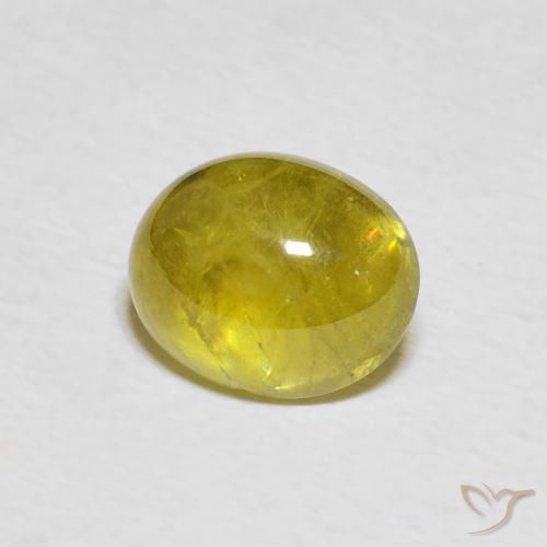 esfena Pineapple yellow natural de 2.51 ct, Ovalada, Transparente
