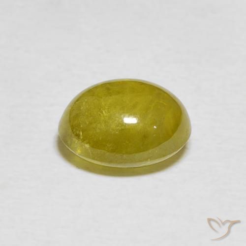 esfena Pineapple yellow natural de 2.51 ct, Ovalada, Transparente