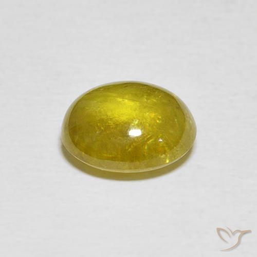 esfena Pineapple yellow natural de 3.21 ct, Ovalada, Transparente