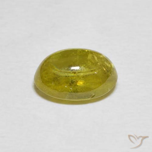 esfena Amarillo medio natural de 2.12 ct, Ovalada, Transparente