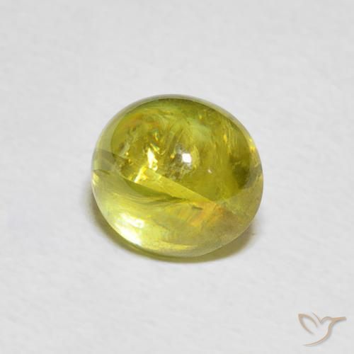 esfena Pineapple yellow natural de 2.25 ct, Ovalada, Transparente