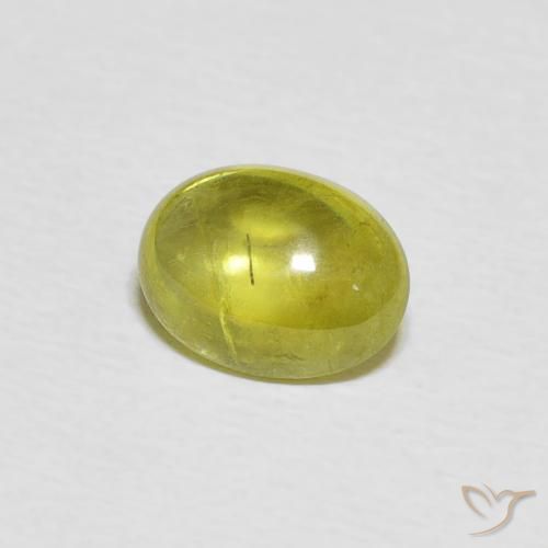 esfena Amarillo medio natural de 1.79 ct, Ovalada, Transparente