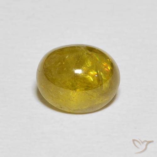 2.42ct Natural Amarillo terroso esfena, Ovalada, Transparente