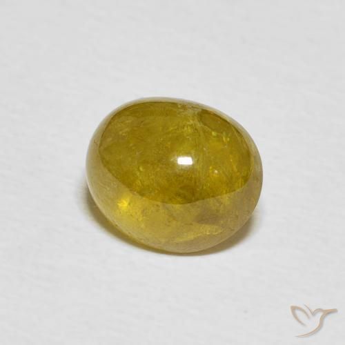 esfena Amarillo terroso natural de 2.42 ct, Ovalada, Transparente