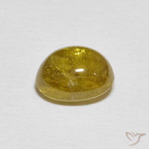 esfena Amarillo terroso natural de 2.42 ct, Ovalada, Transparente