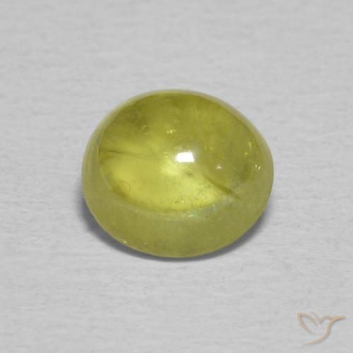 1.10ct Natural Amarillo  verdoso esfena, Ovalada, Transparente