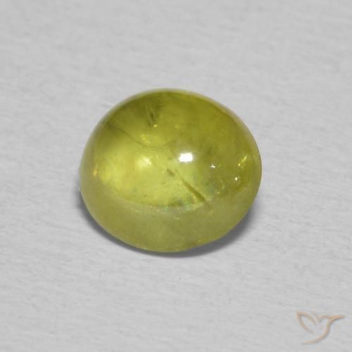 esfena Amarillo  verdoso natural de 1.10 ct, Ovalada, Transparente