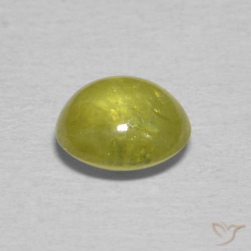 esfena Amarillo  verdoso natural de 1.10 ct, Ovalada, Transparente