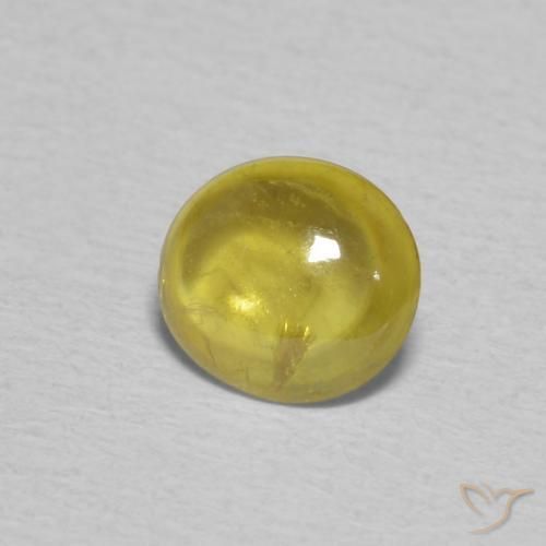 esfena Amarillo medio natural de 0.76 ct, Ovalada, Transparente
