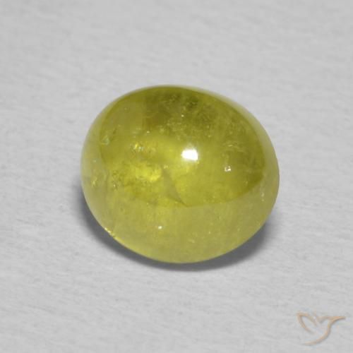 esfena Amarillo medio natural de 1.39 ct, Ovalada, Transparente