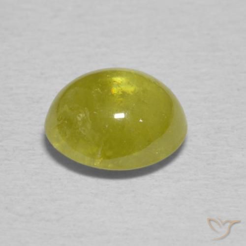 esfena Amarillo medio natural de 1.39 ct, Ovalada, Transparente