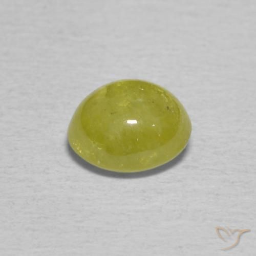 esfena Amarillo medio natural de 0.85 ct, Ovalada, Transparente