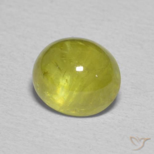 esfena Amarillo medio natural de 1.52 ct, Ovalada, Transparente