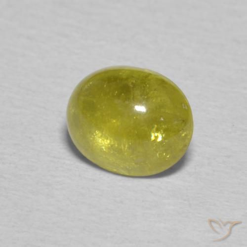 esfena Pineapple yellow natural de 0.91 ct, Ovalada, Transparente