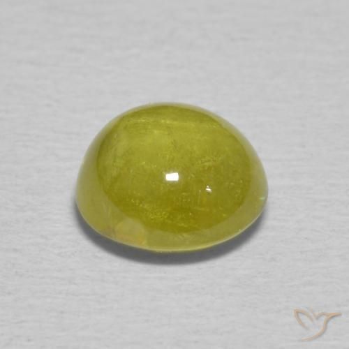 esfena Pineapple yellow natural de 1.41 ct, Ovalada, Transparente