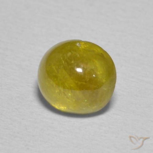esfena Pineapple yellow natural de 1.34 ct, Ovalada, Transparente