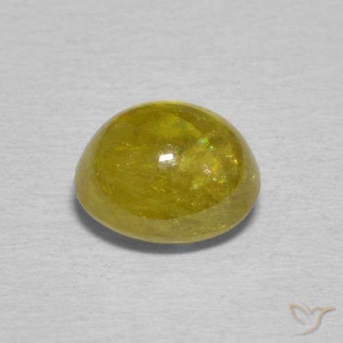 esfena Pineapple yellow natural de 1.34 ct, Ovalada, Transparente