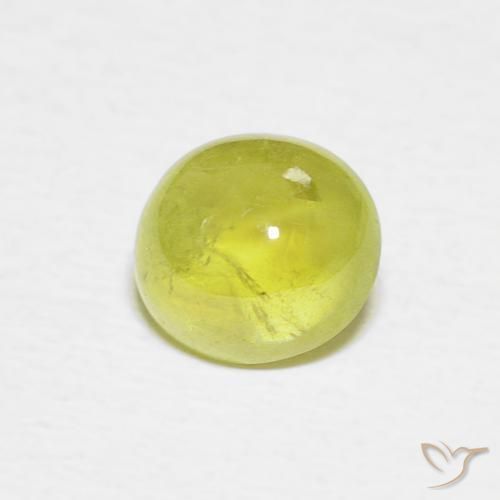 esfena Verde amarillento natural de 1.53 ct, Ovalada, Transparente