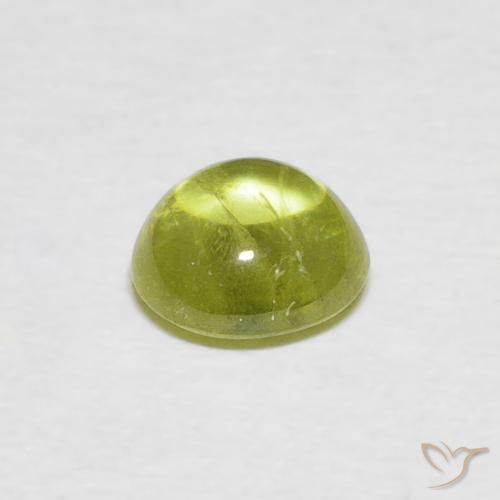 esfena Verde terroso cálido natural de 1.18 ct, Ovalada, Transparente