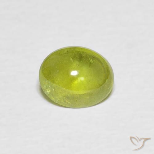 0.91ct Natural Verde amarillento esfena, Ovalada, Transparente