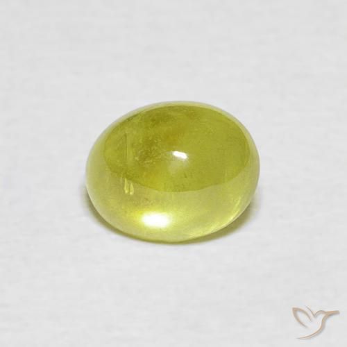 1.21ct Natural Verde terroso cálido esfena, Ovalada, Transparente