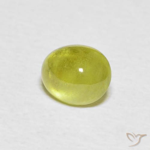 esfena Verde terroso cálido natural de 1.21 ct, Ovalada, Transparente