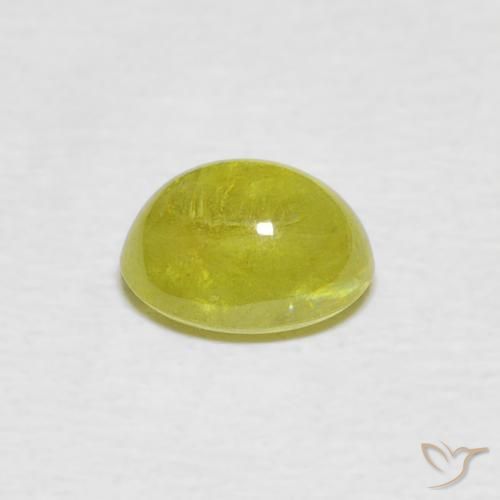 esfena Verde terroso cálido natural de 1.21 ct, Ovalada, Transparente