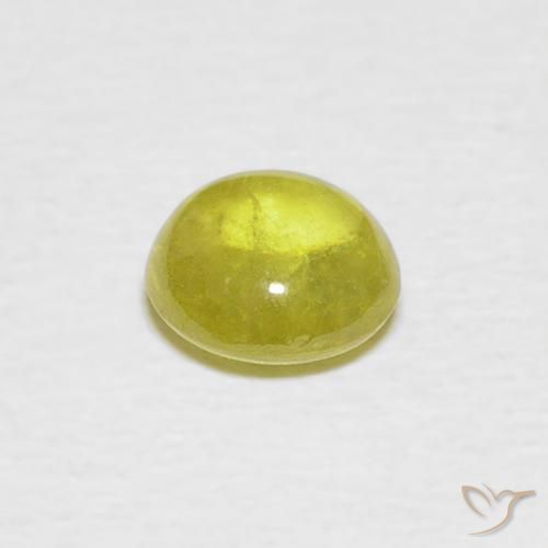 esfena Verde bosque cálido natural de 1.15 ct, Ovalada, Transparente