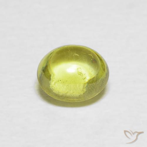 0.69ct Natural Verde bosque cálido esfena, Ovalada, Transparente