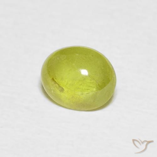 esfena Verde terroso cálido natural de 1.01 ct, Ovalada, Transparente